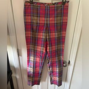 Plaid 100% silk pants!